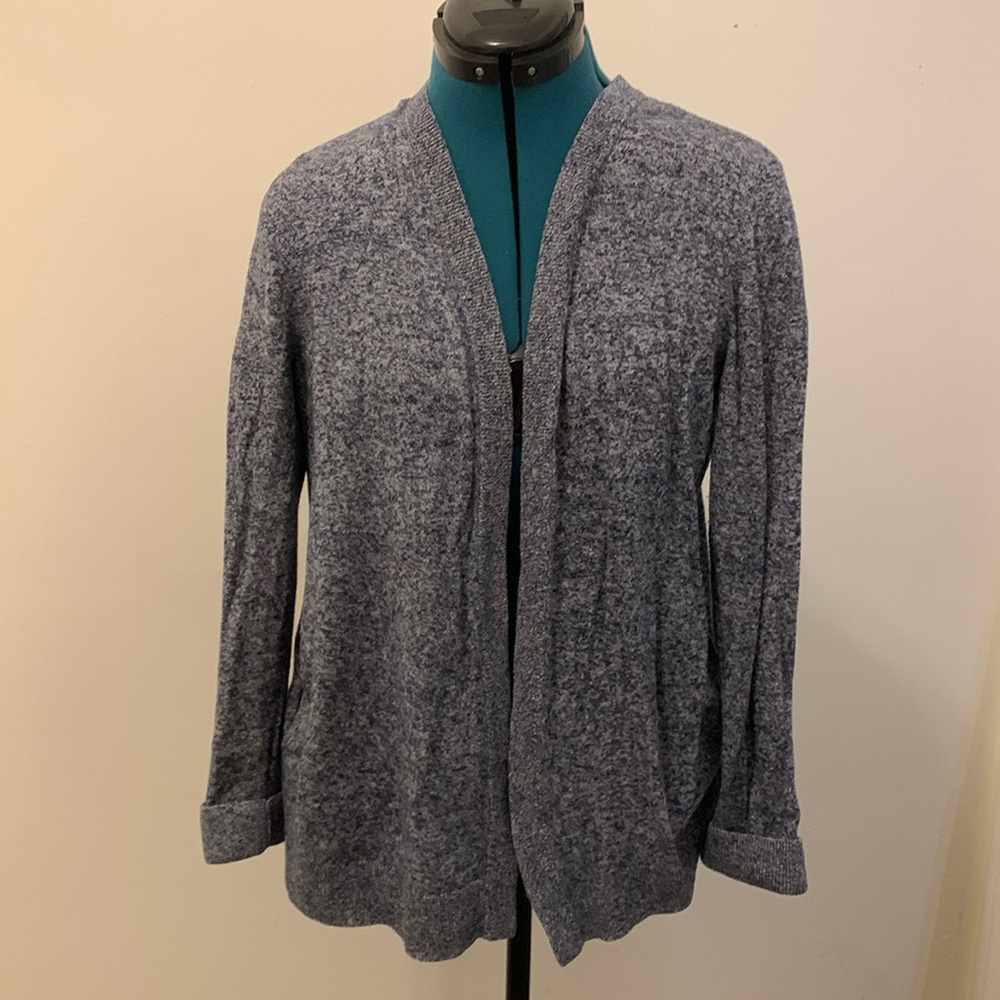 Talbots Heather Blue Open Cardigan